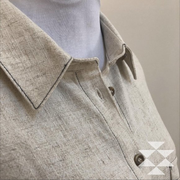 Linen Look Blouse Top Loose Fit Short Sleeve NWT - Picture 6 of 9